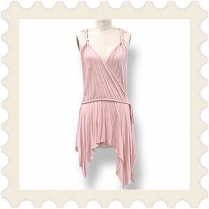 ALANNAH HILL Light Mauve Handkerchief Hem Surplice Tunic Top - US 6/AU 10